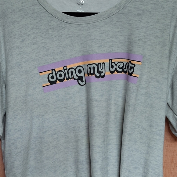 SO SIZE SMALL GRAY T-SHIRT "DOING MY BEST" - Picture 4 of 4